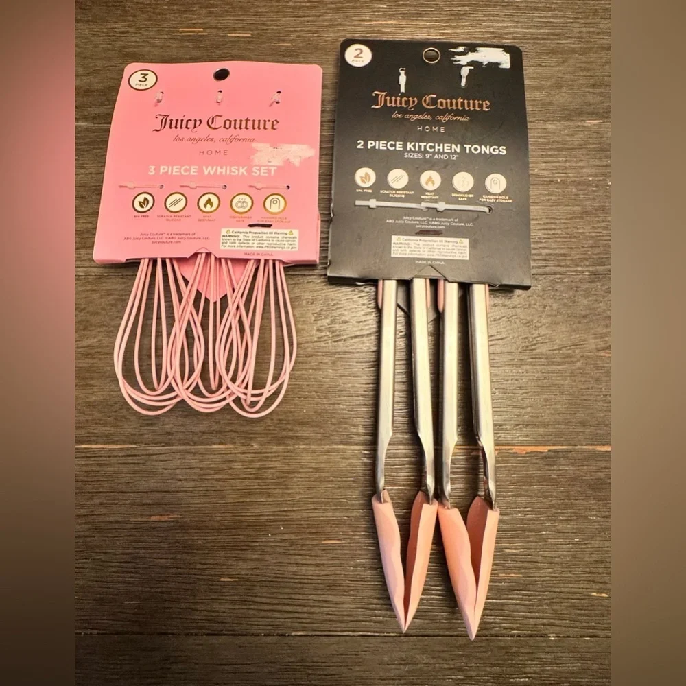 Juicy Couture Pink Whisk and Tong Set